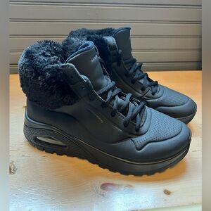Skechers Uno Rugged Fall Air Black Winter Booties Women’s Sz 7.5